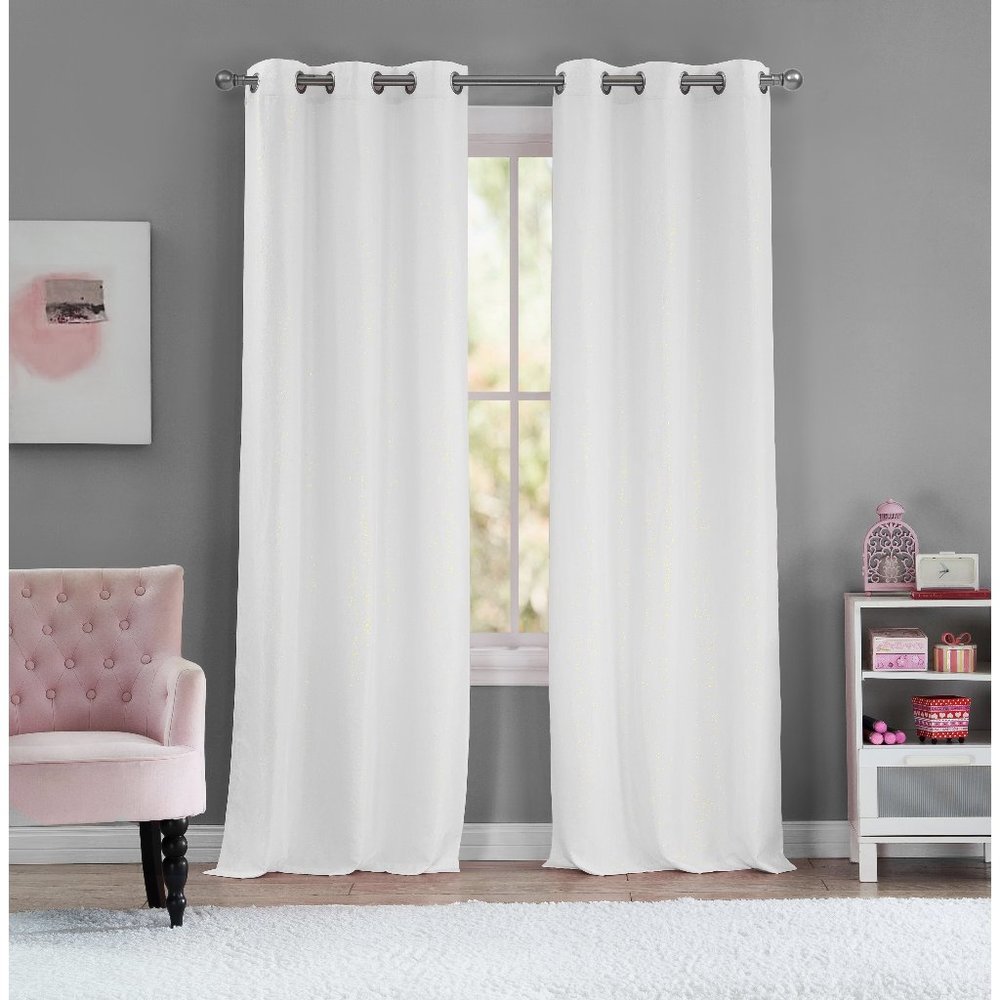 Lala + Bash Ashlee Gold Glitter Grommet Curtains